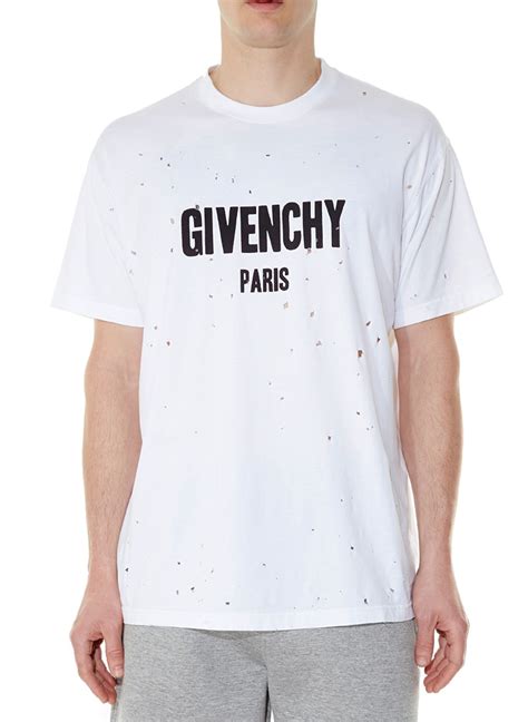 givenchy paris black t shirt|Givenchy t shirt with holes.